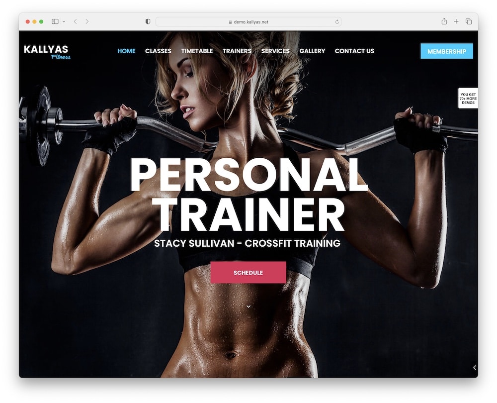 kallyas personal trainer wordpress theme