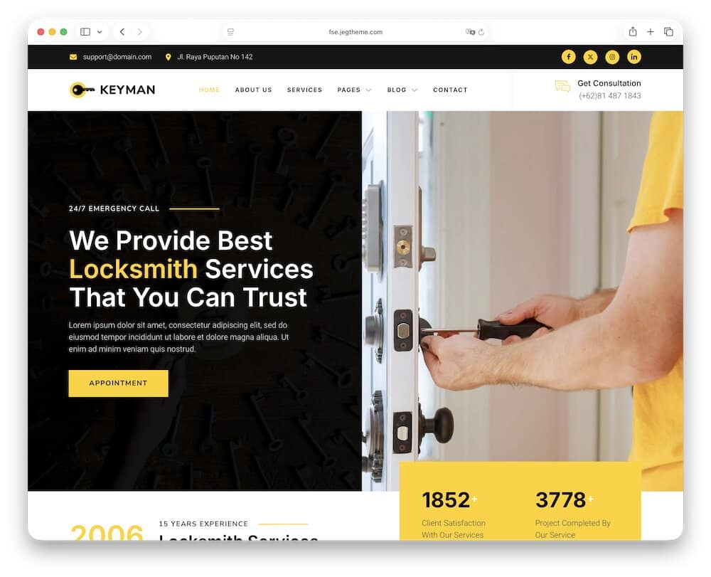 keyman wordpress locksmith theme