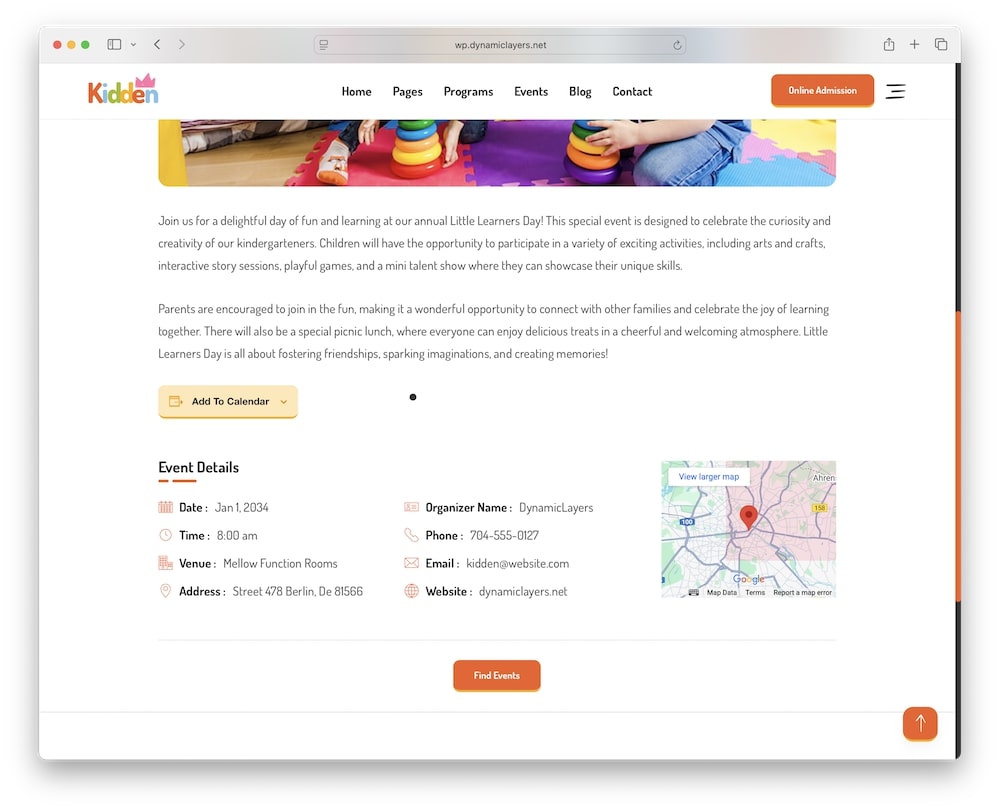 kidden wordpress theme test