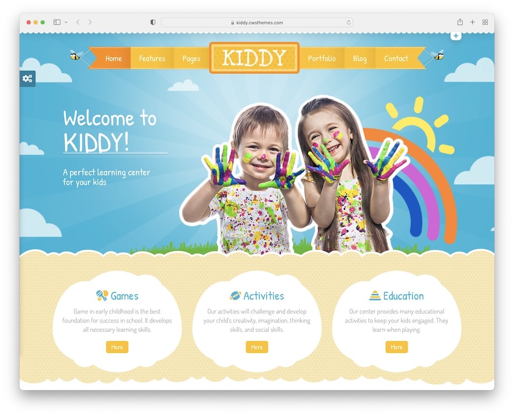 kiddy wordpress kindergarten theme