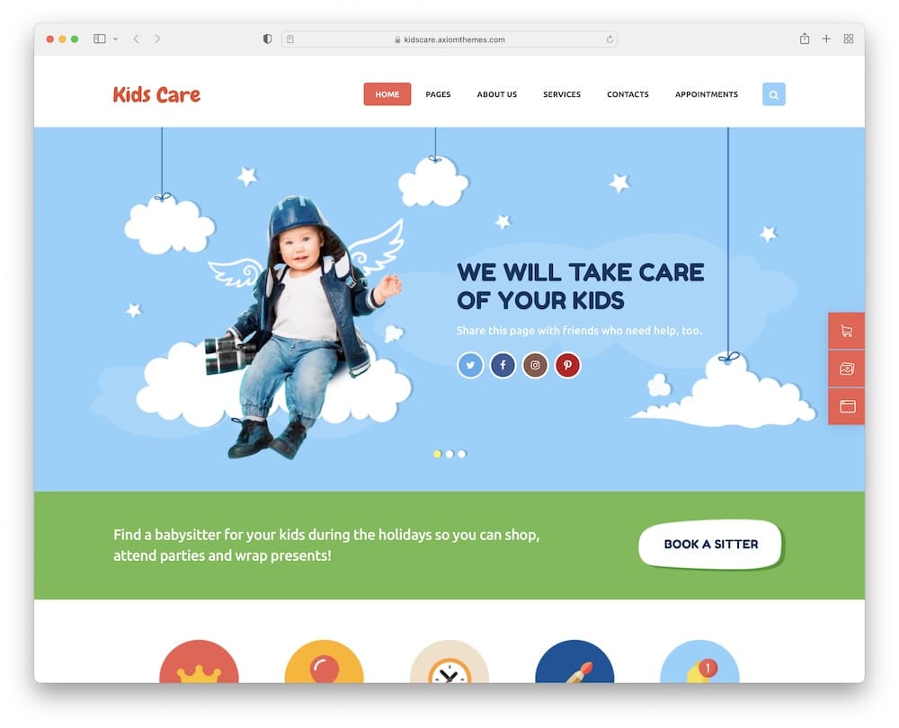 kids care wordpress children theme