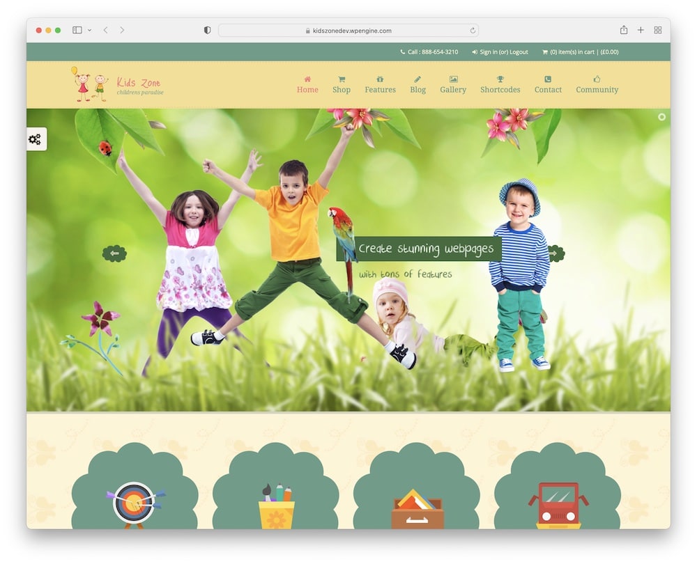 kids zone wordpress kindergarten theme