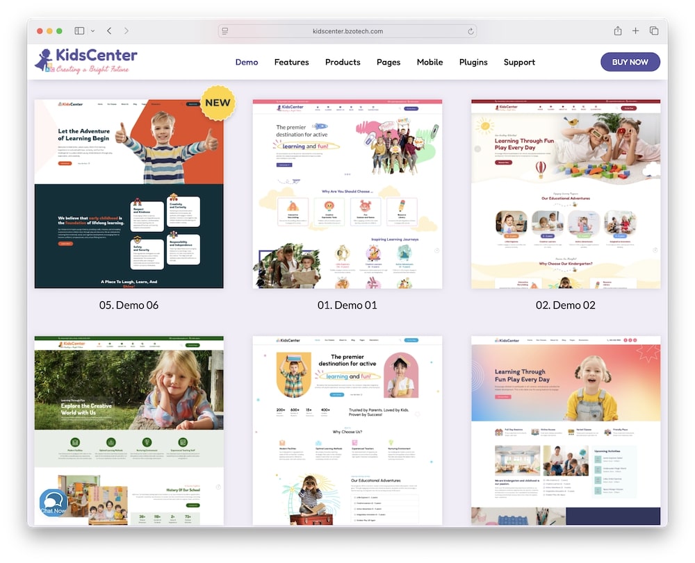 kidscenter wordpress theme demos