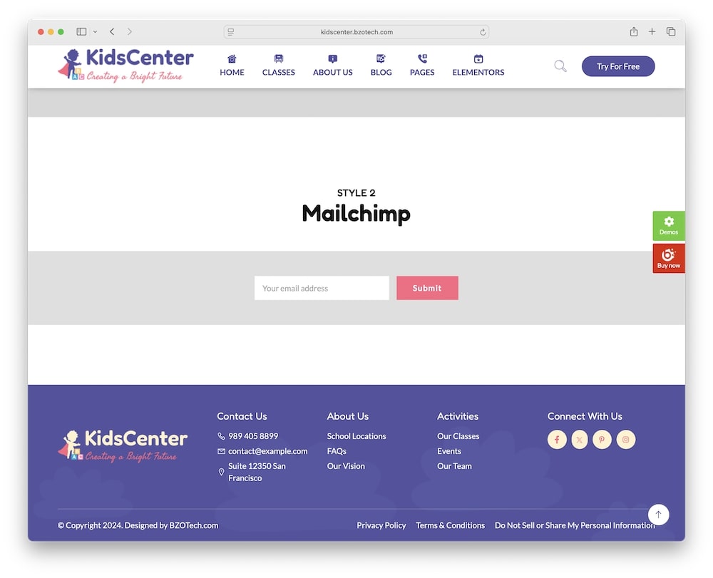 kidscenter wordpress theme plugin ready