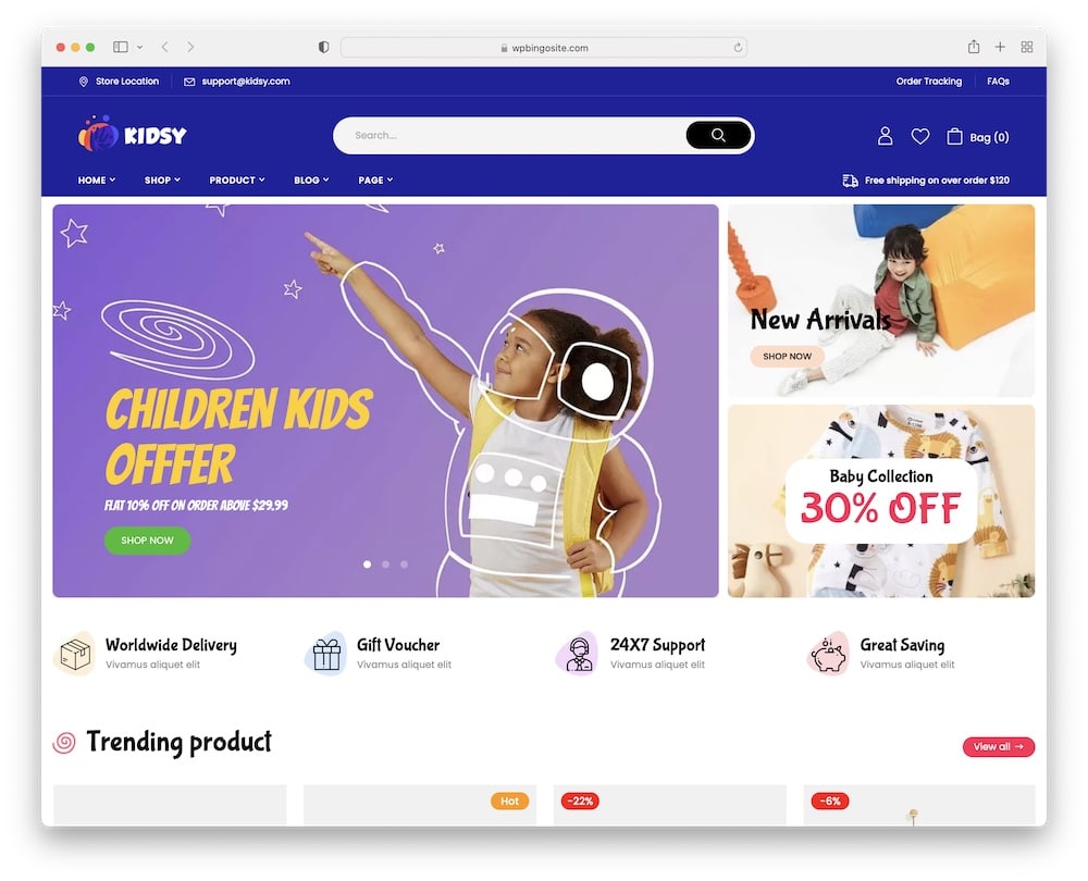 kidsy wordpress baby store theme