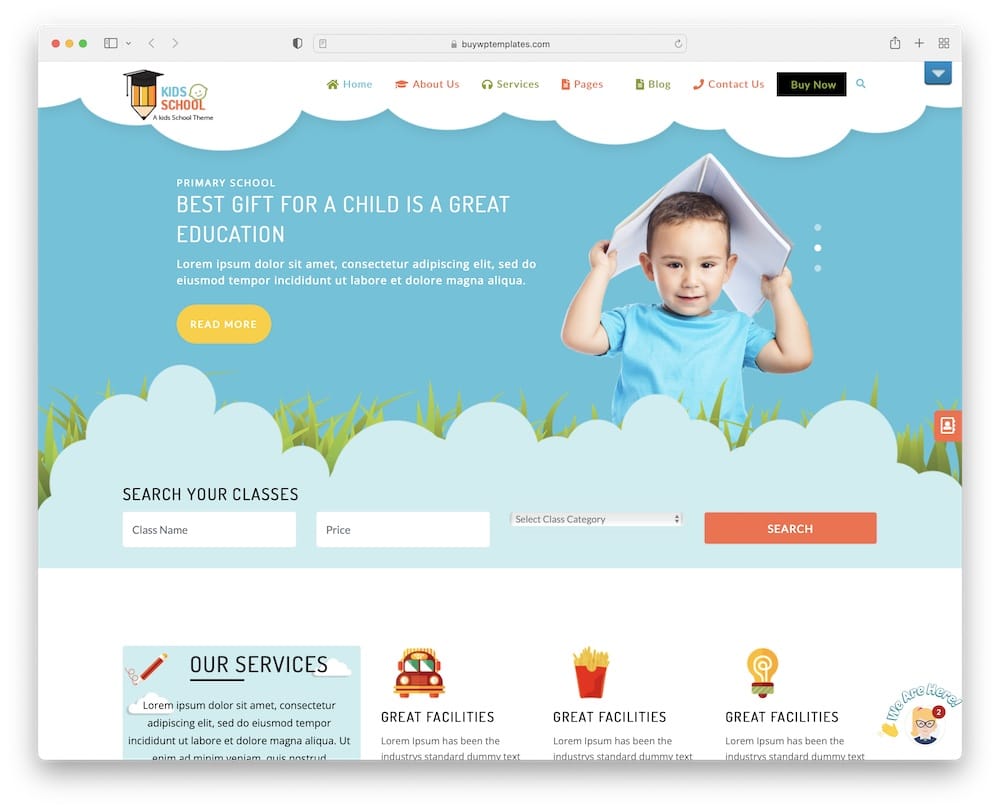 kindergarten free wordpress theme