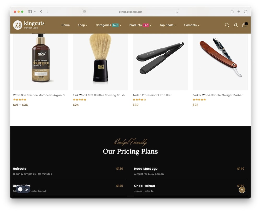 kingcuts wordpress theme barber styles look