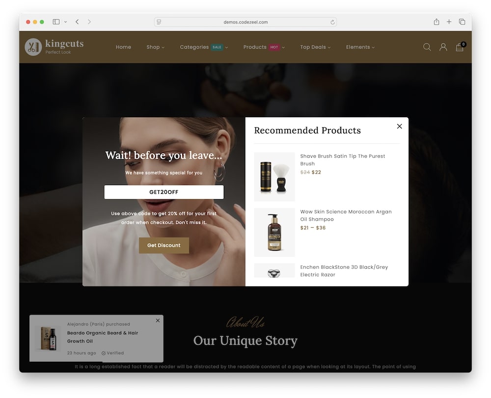 kingcuts wordpress theme test
