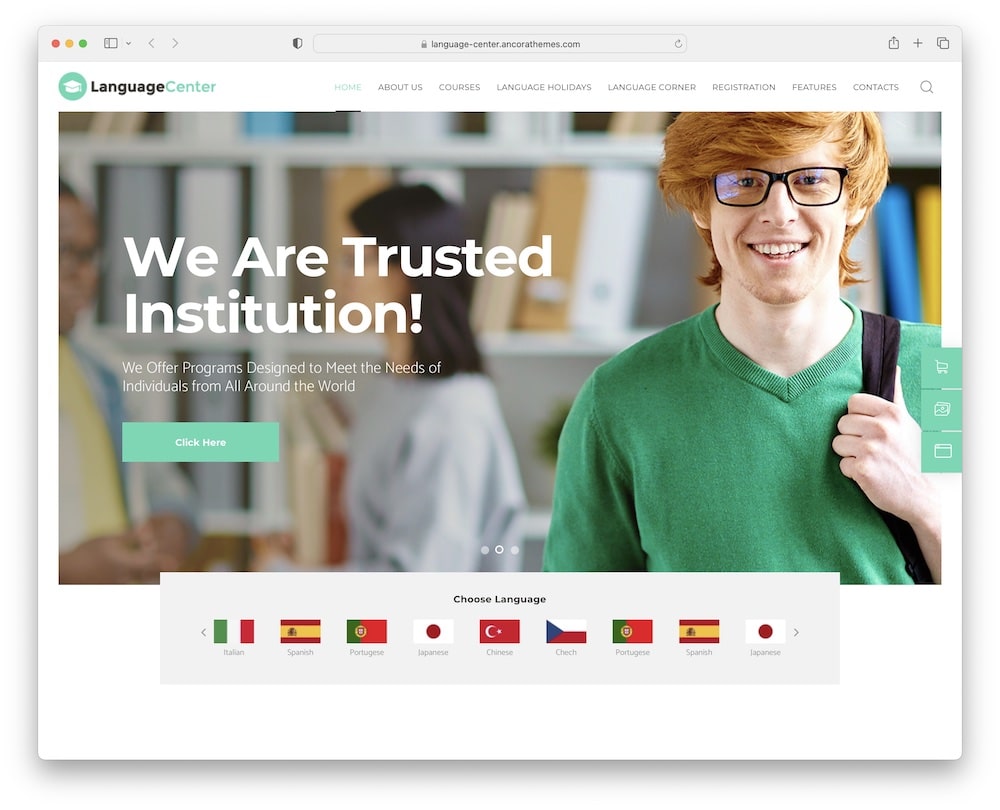 language center wordpress theme