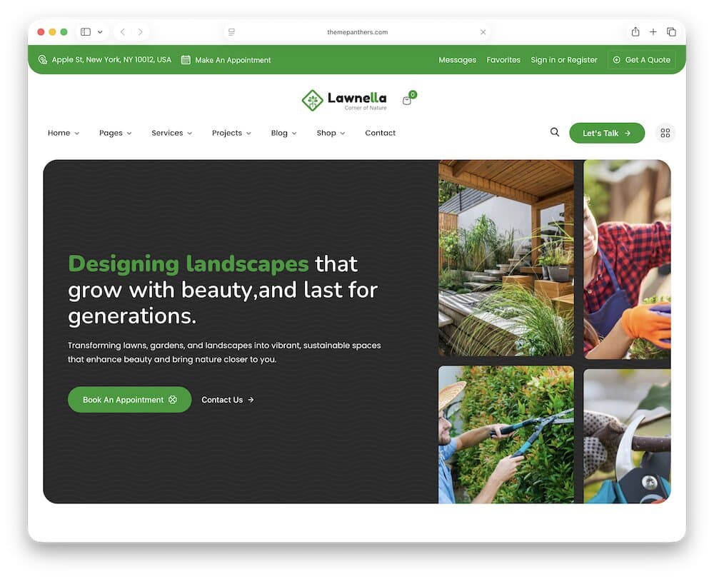 lawnella wordpress tree service theme