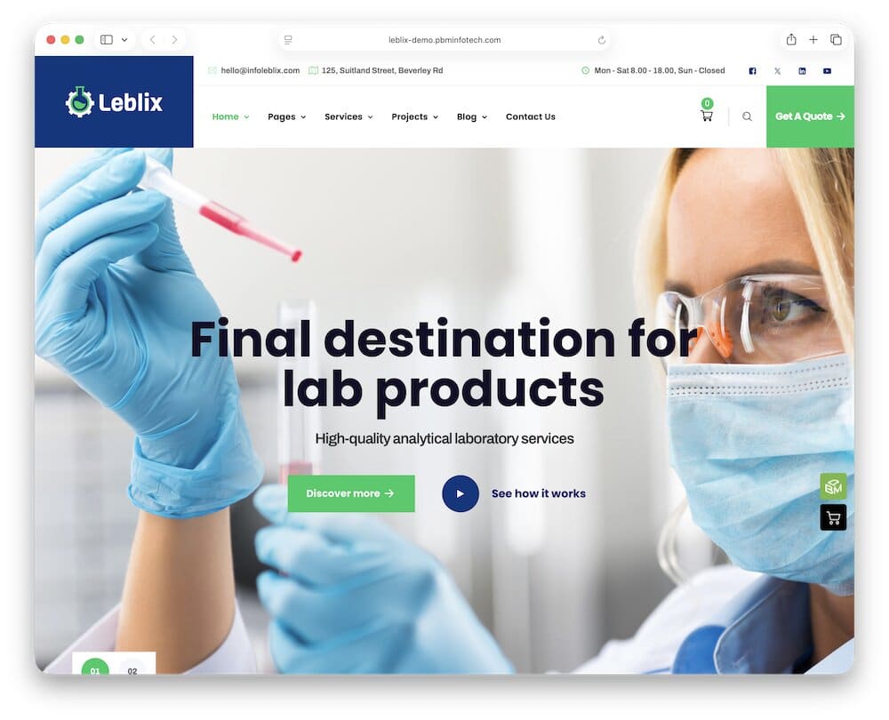leblix laboratory wordpress theme