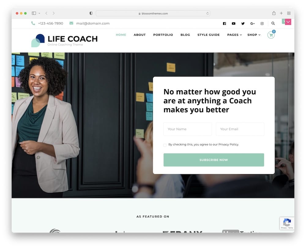 life coach free wordpress theme