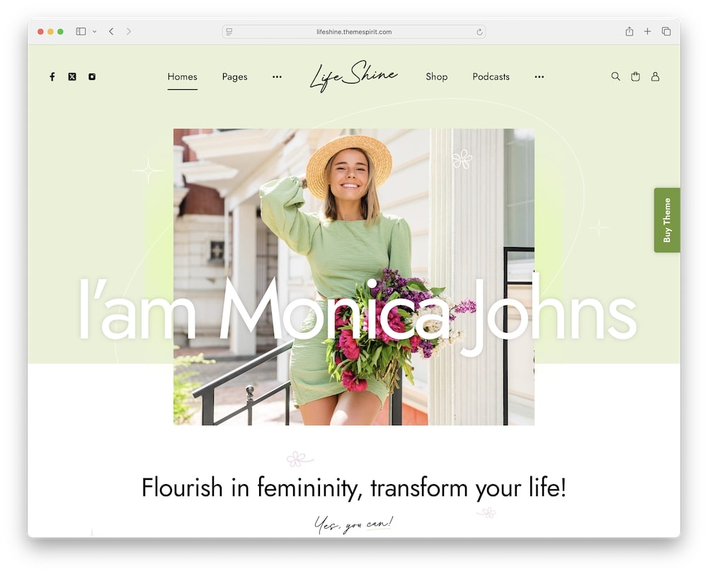 lifeshine wordpress theme for coaches and course
