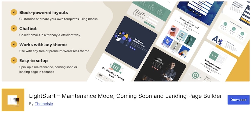 lightstart wordpress maintenance mode plugin