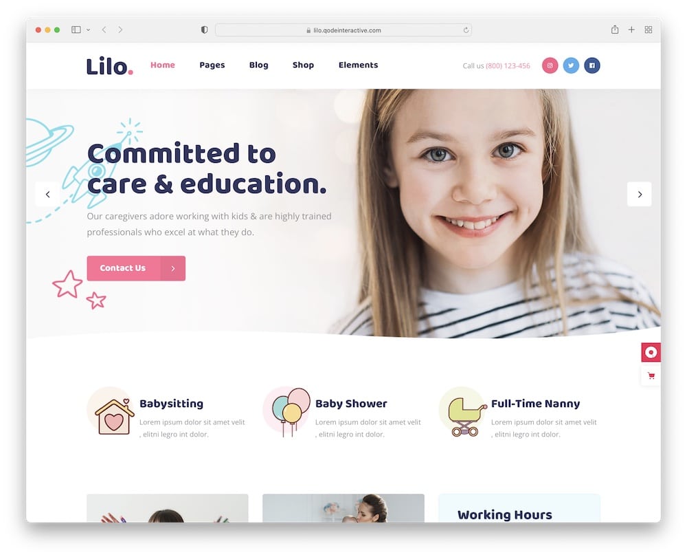 lilo wordpress baby kids shop theme