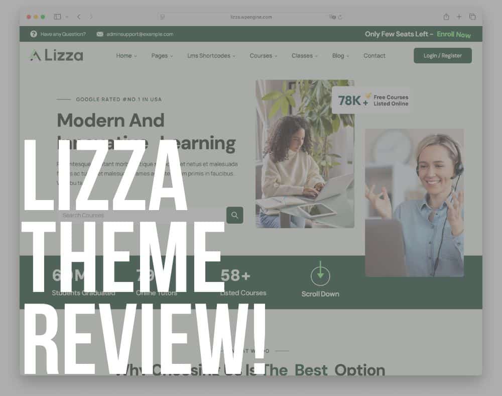 lizza wordpress education theme review