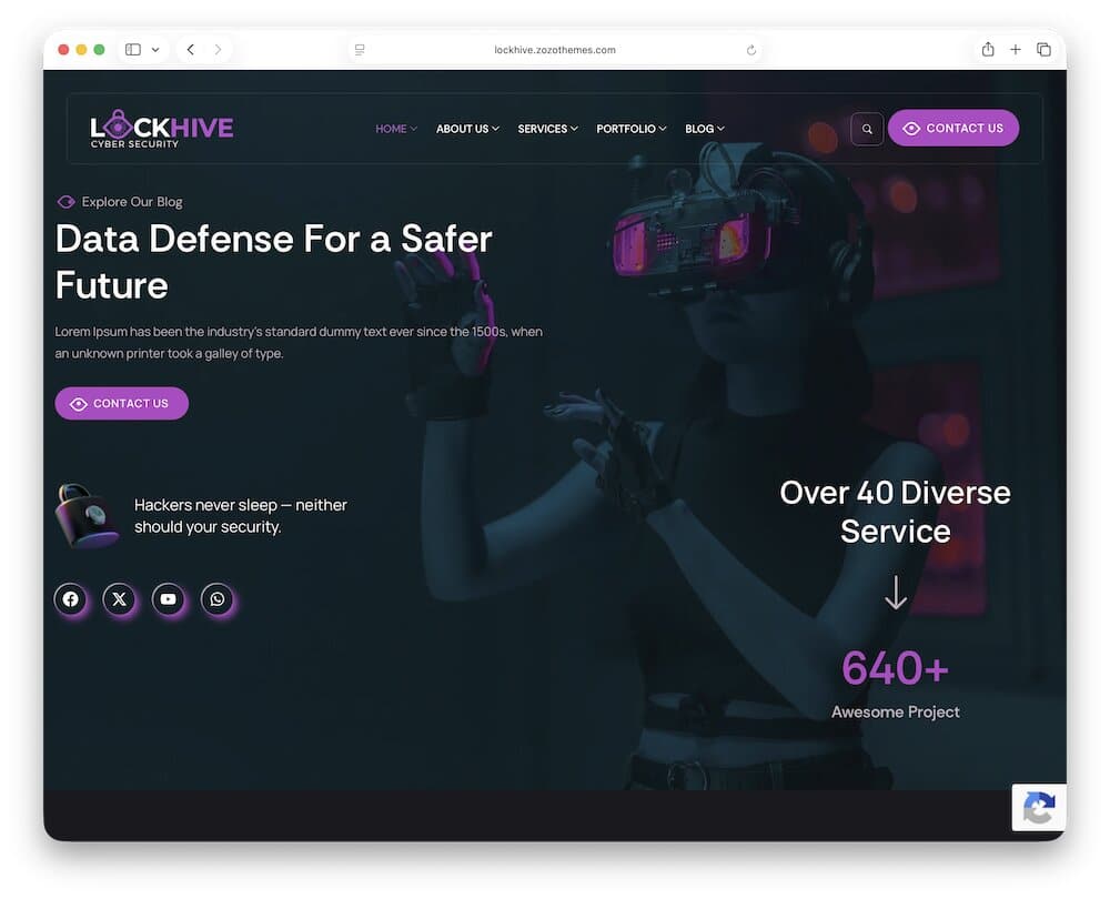 lockhive cyber security wordpress theme