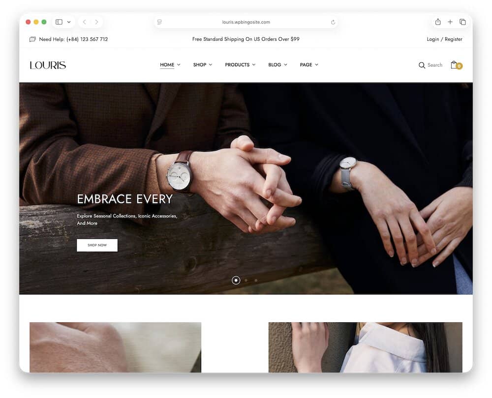 louris watch store wordpress theme