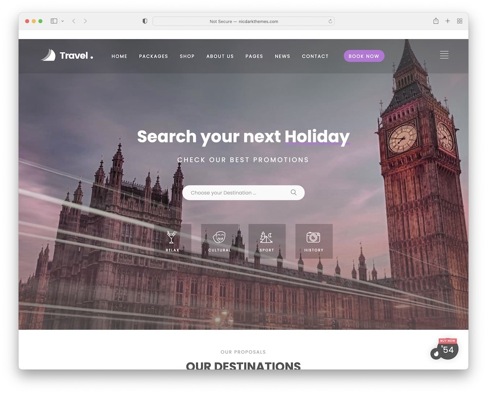 love travel wordpress theme