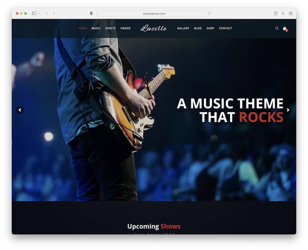 lucille wordpress music artist theme