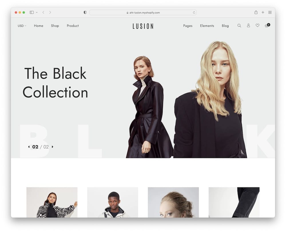 lusion shopify clothing store theme