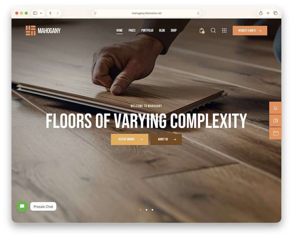 mahogany flooring wordpress theme