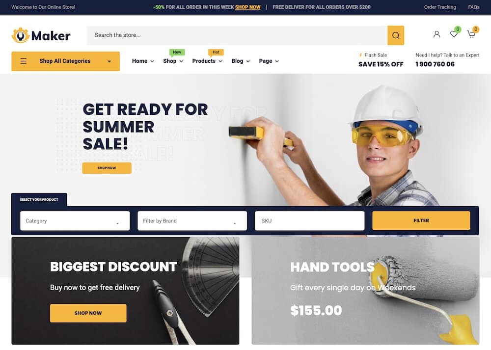 maker hardware store wordpress theme