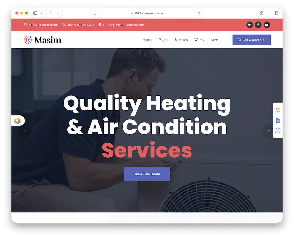masim hvac wordpress theme