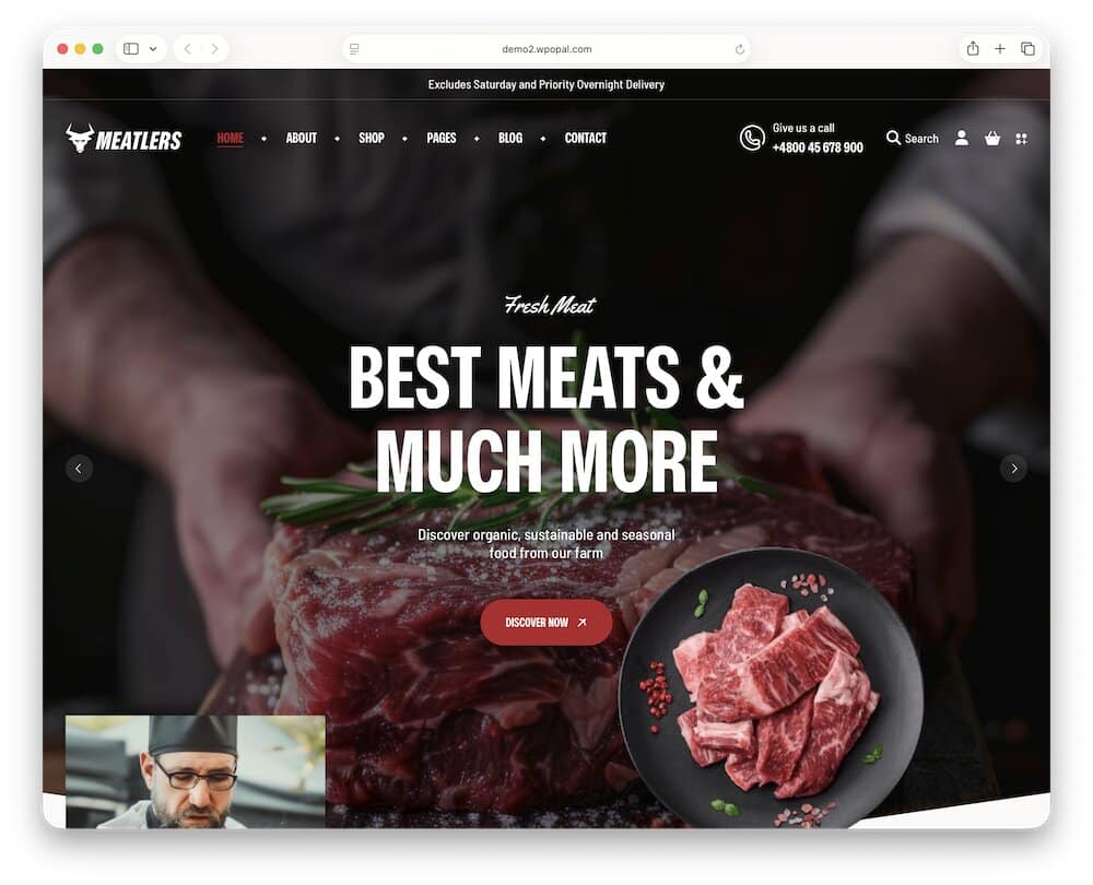 meatlers butcher shop wordpress theme