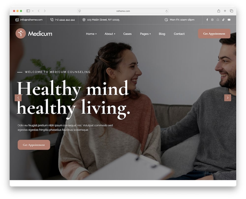 medicum mental health wordpress theme