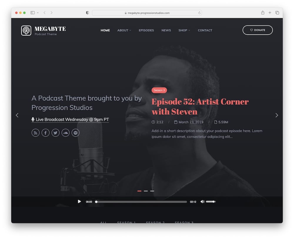 megabyte podcast wordpress theme