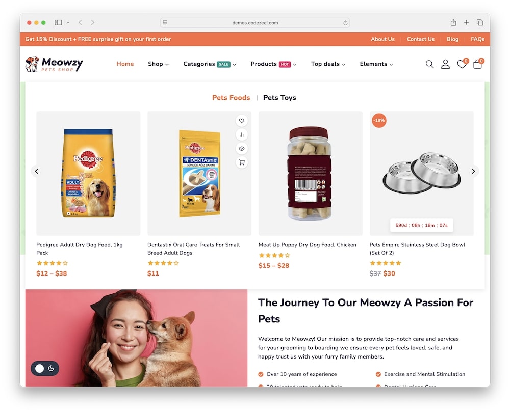 meowzy wordpress theme mega menu