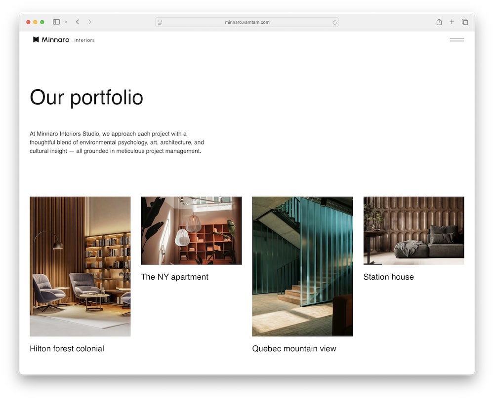 minnaro wordpress theme predefined page layouts