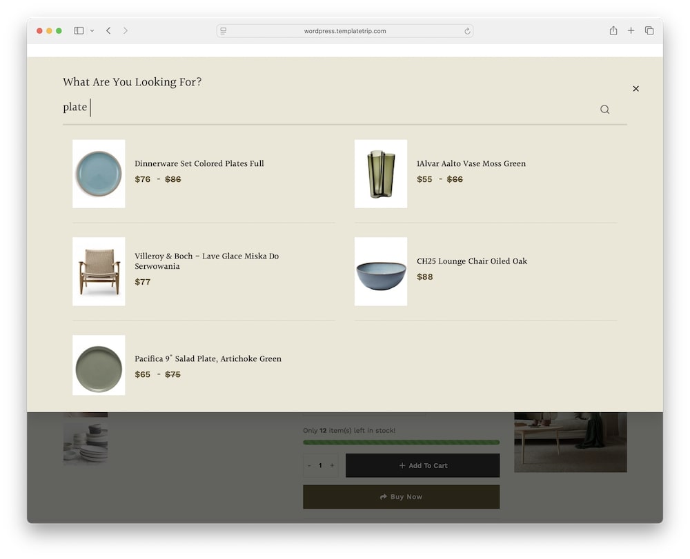 mitti wordpress theme ajax product search