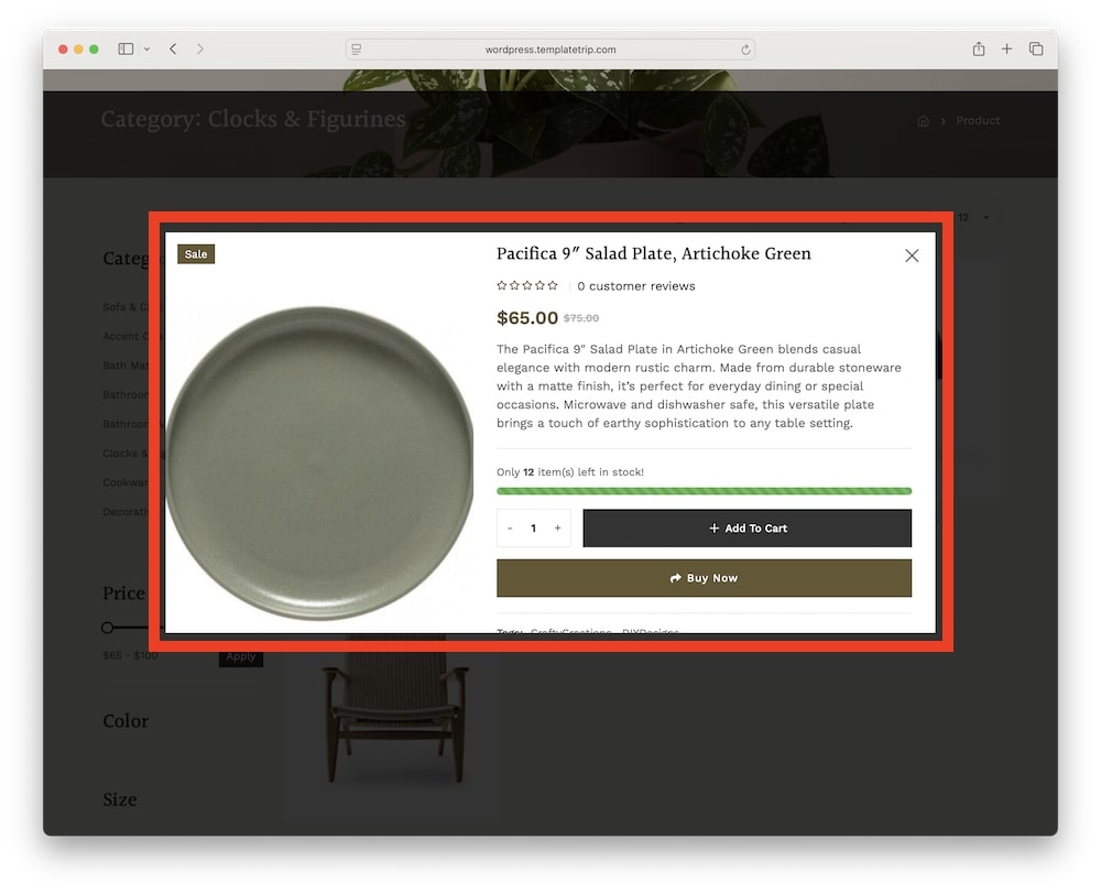 mitti wordpress theme product quick view