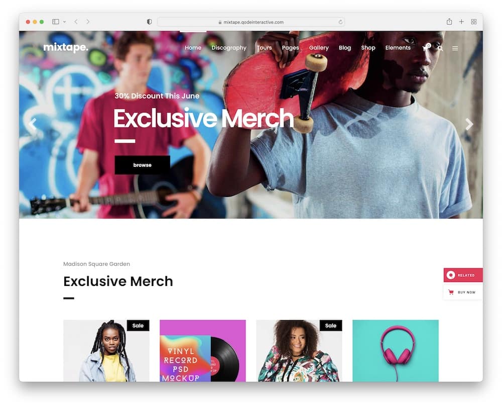 mixtape wordpress music artists and festivals theme