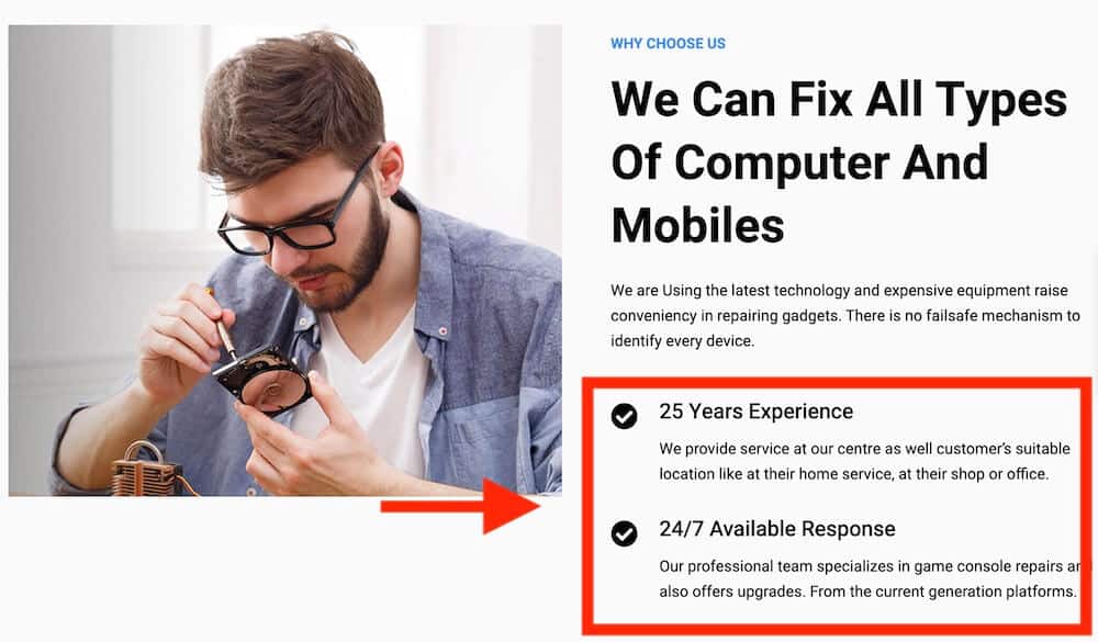 mobile repair service shop trust elements