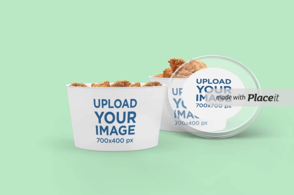 mockup featuring two paper food cups