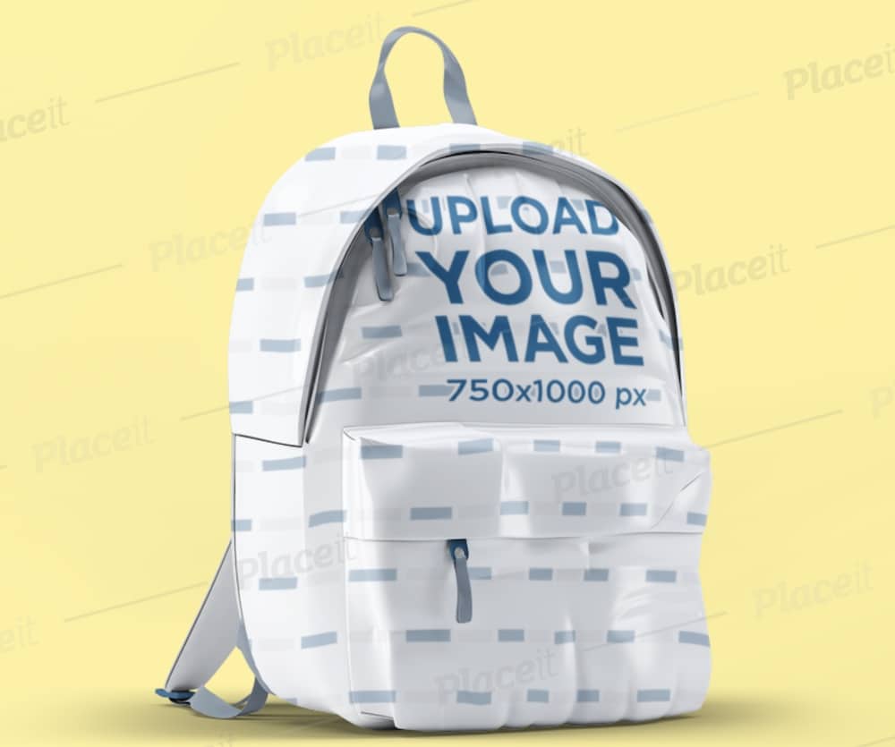 mockup of a backpack on a solid surface