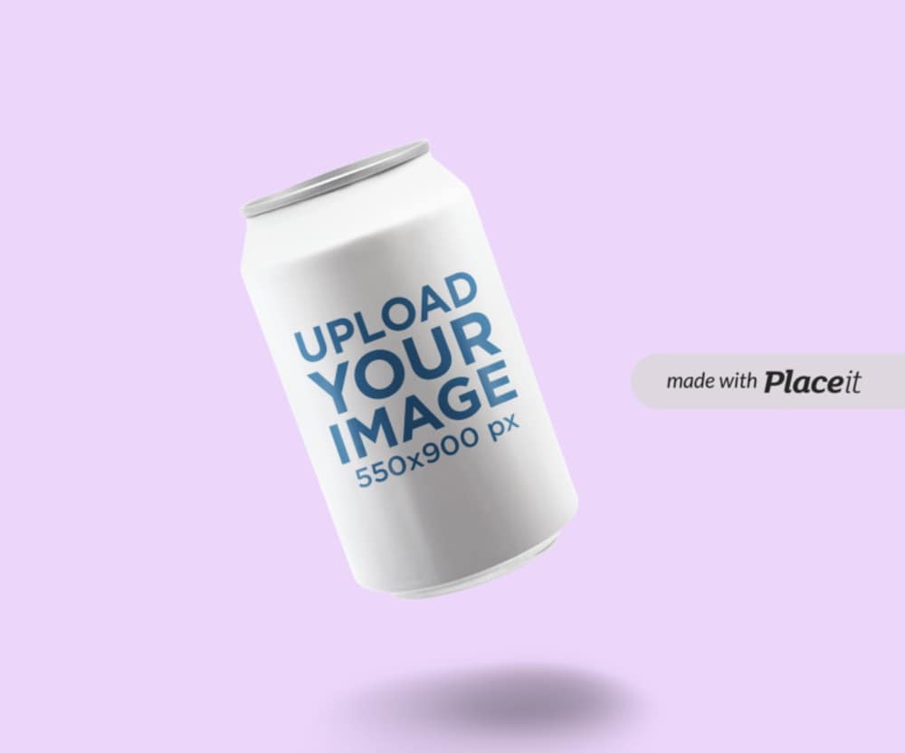 mockup of a floating soda can