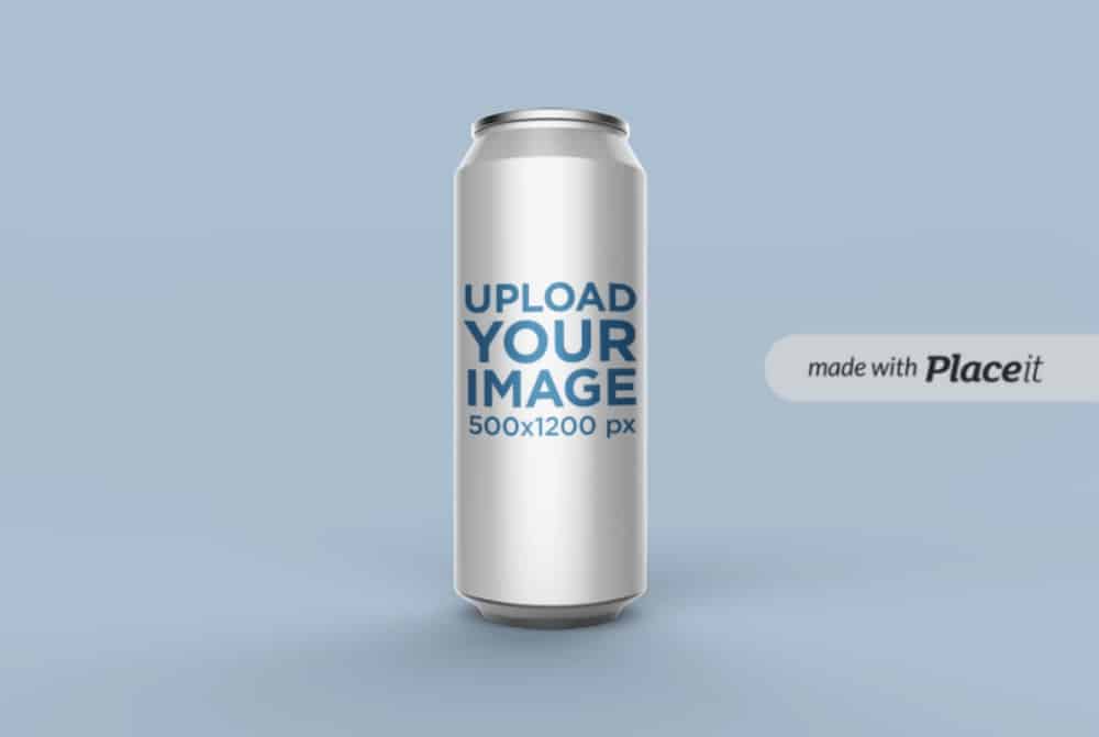 mockup of a large can with customizable background