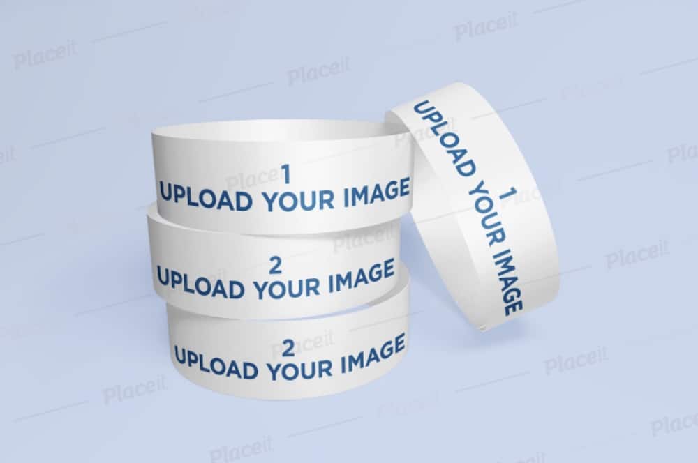 mockup of a set of event wristbands