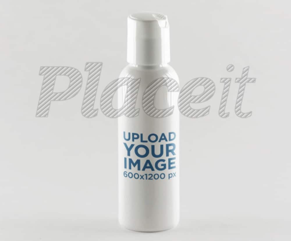 mockup of a small plastic lotion bottle