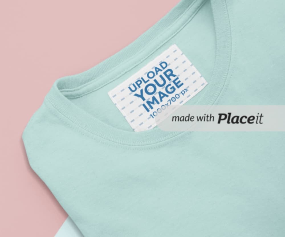 mockup of an inside clothing label on a t-shirt