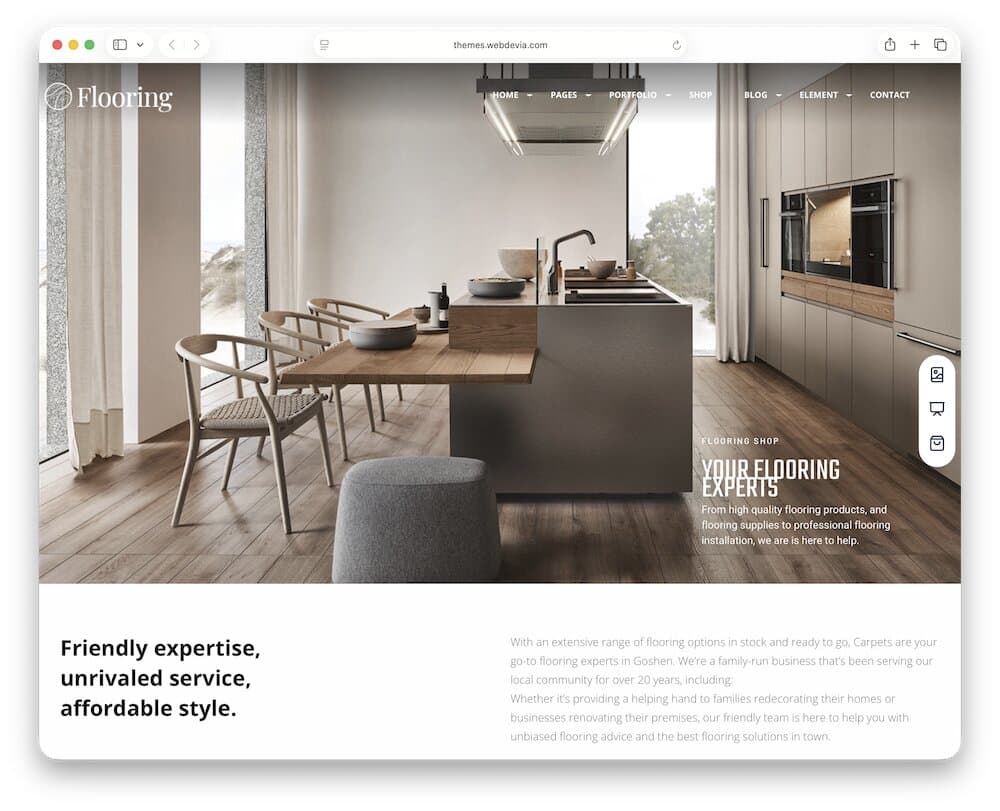 modern responsive flooring wordpress theme