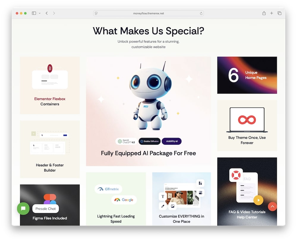 moneyflow wordpress theme ai powered chat