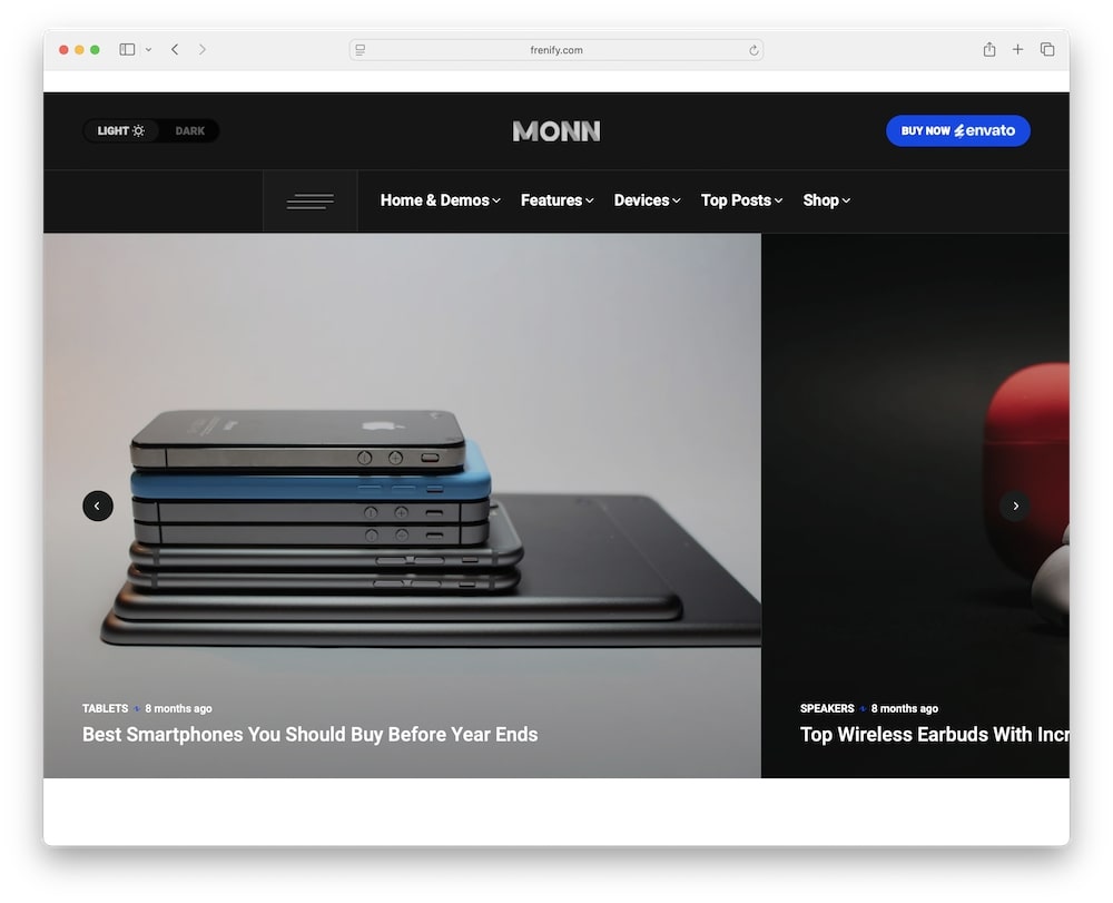 monn wordpress theme test