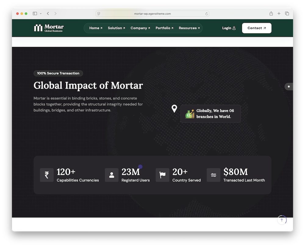 mortar wordpress theme gsap animations