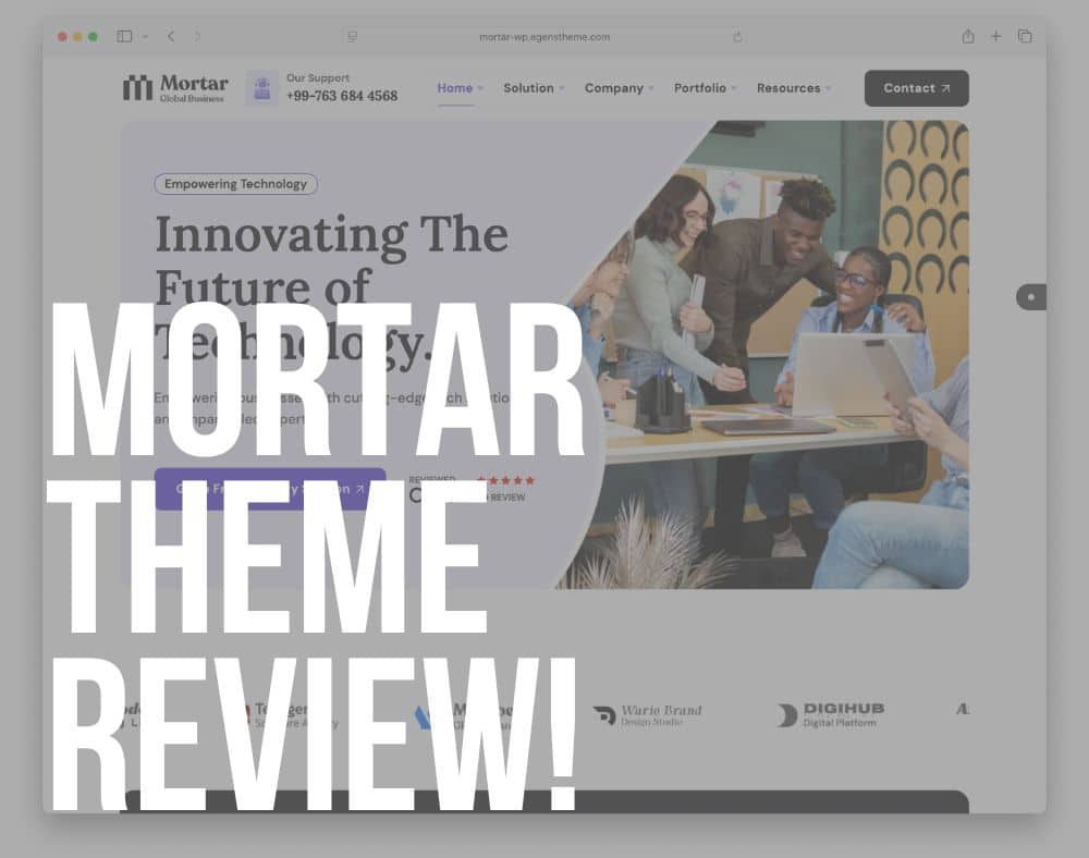 mortar wordpress theme review