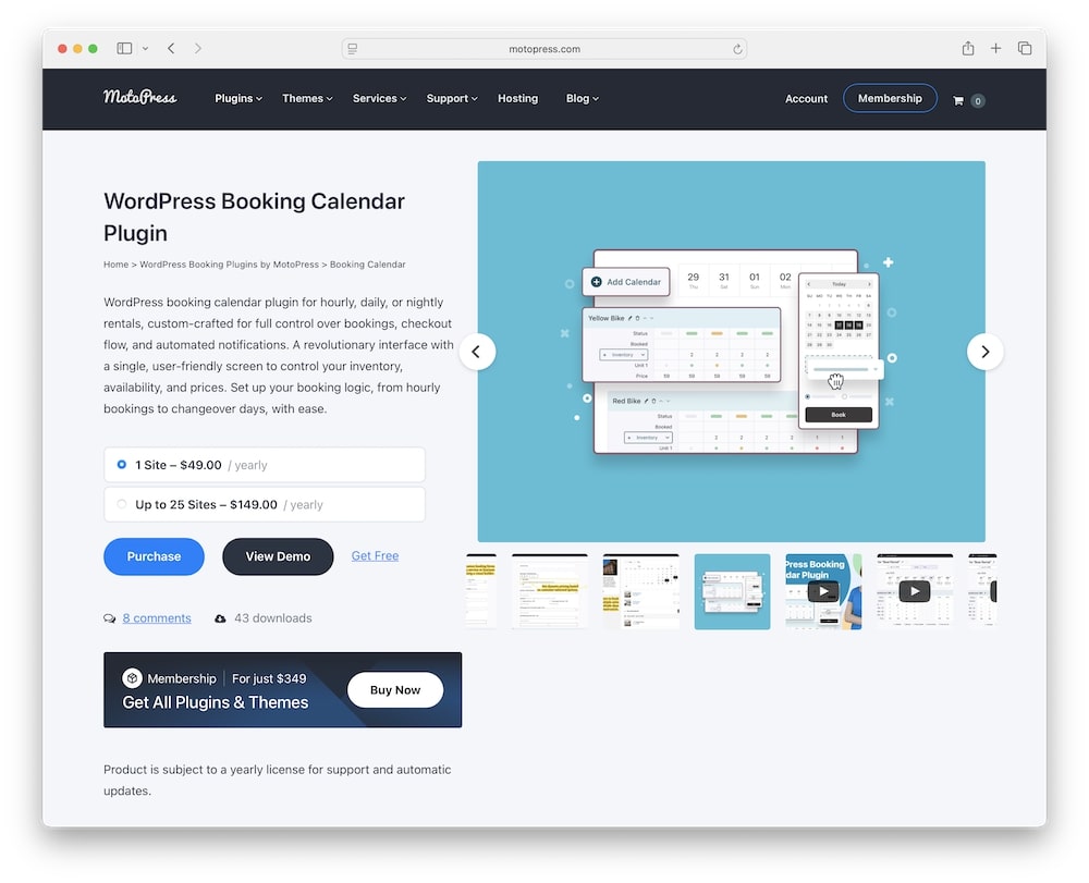 motopress booking calendar wp plugin